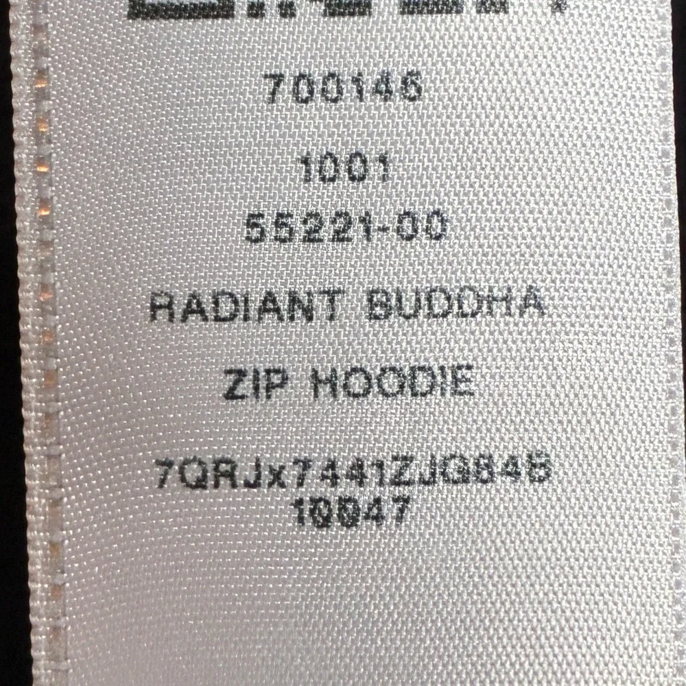 True Religion Buddha Hoodie Mens XL Radiant Zip Up Black Graphic Sweatshirt
